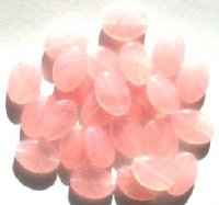 25 16x11mm Flat Oval Marble Crystal Pink